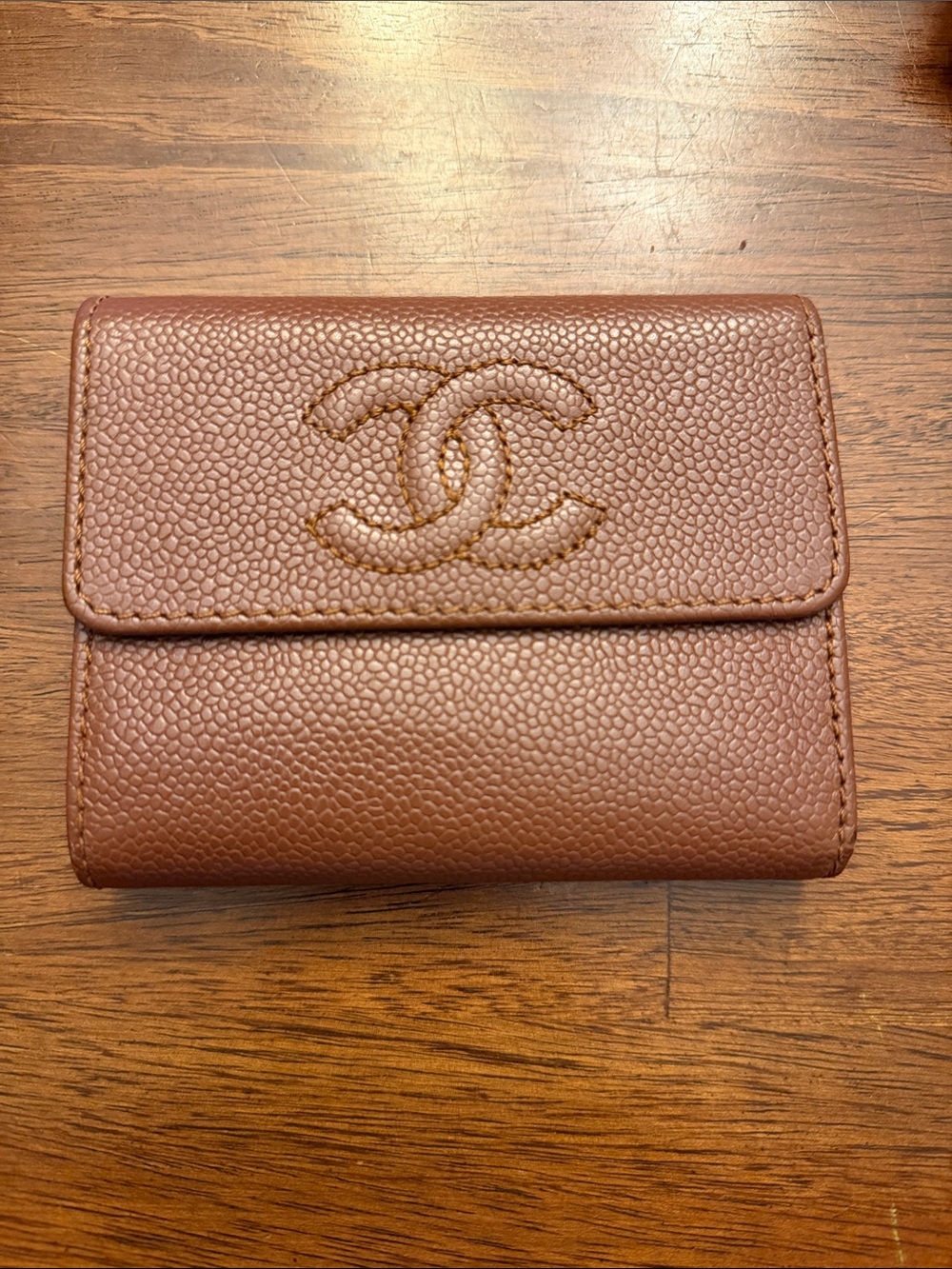 CHANEL Brown Leather Wallet